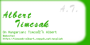 albert timcsak business card